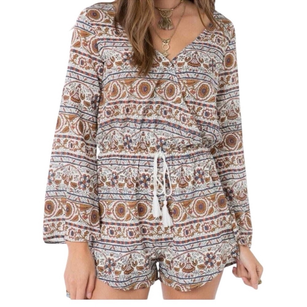 NWT O'Neill Women's Size L VIOLET Romper Boho V Neck Casual Beach